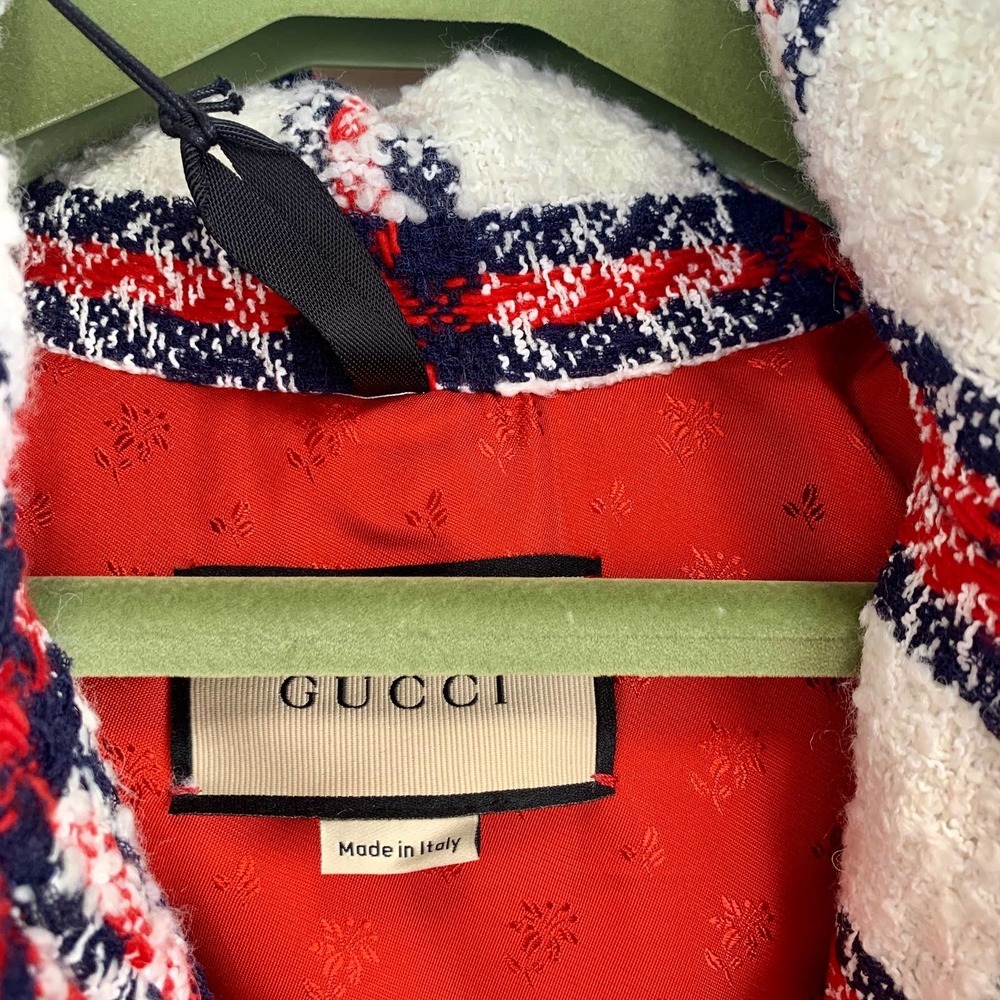 NWT Gucci tweed check-print jacket Size 42 - Picture 10 of 16